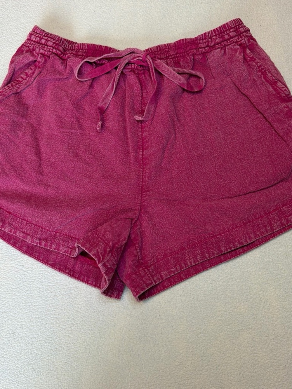Time and Tru Raspberry Drawstring Knit Shorts